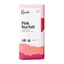 Raaka Pink Sea Salt Dark chocolate bar